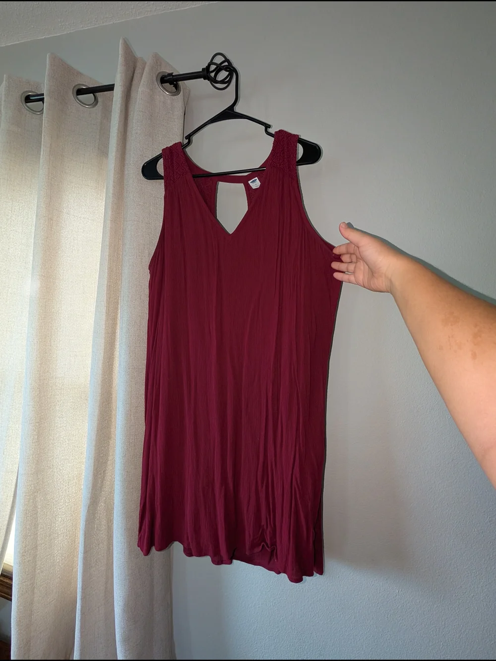 Maurices Sleeveless V-Neck Burgundy Dress